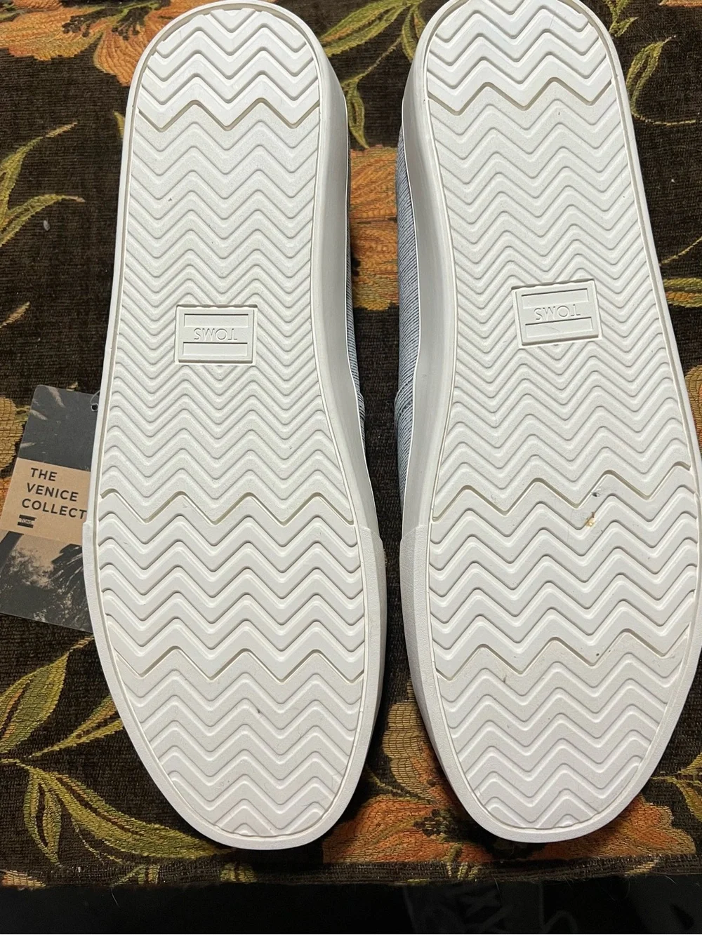 TOMS Gray Slip-On Shoes with Yellow Insole